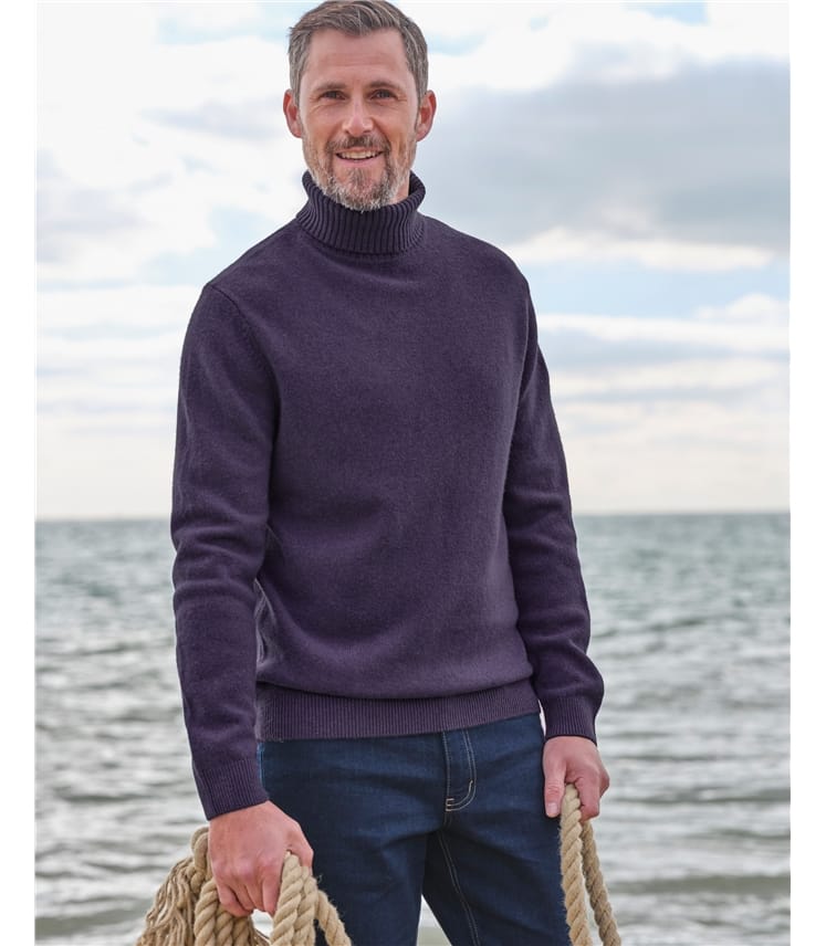 Rollkragenpullover aus Lammwolle für Herren