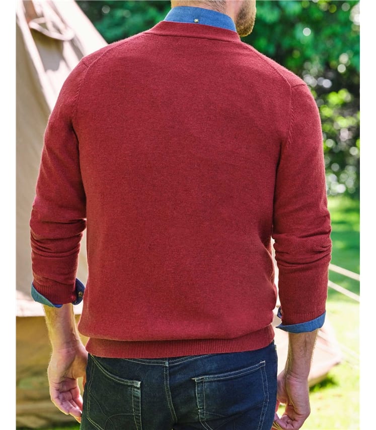 Cardigan à col V - Homme - Cachemire & Mérinos