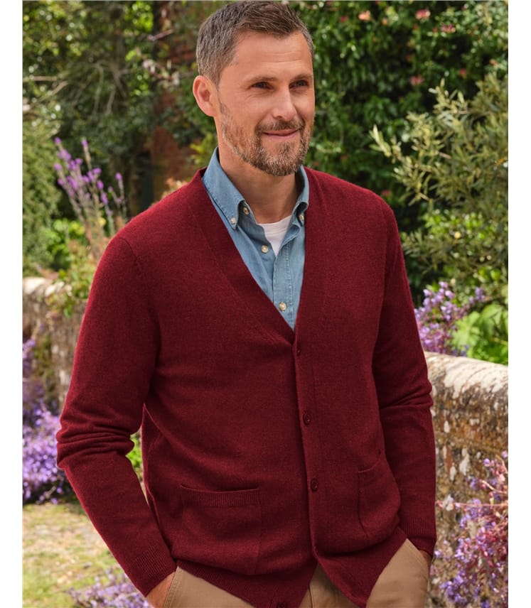 Cardigan à col V - Homme - Cachemire & Mérinos