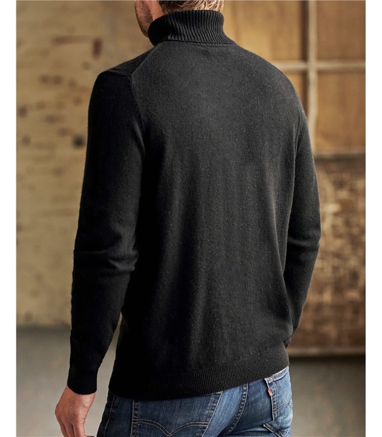 Pull à col roulé - Homme - Cachemire & Mérinos