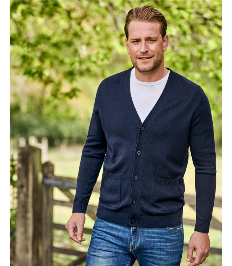 mens cashmere cardigan uk