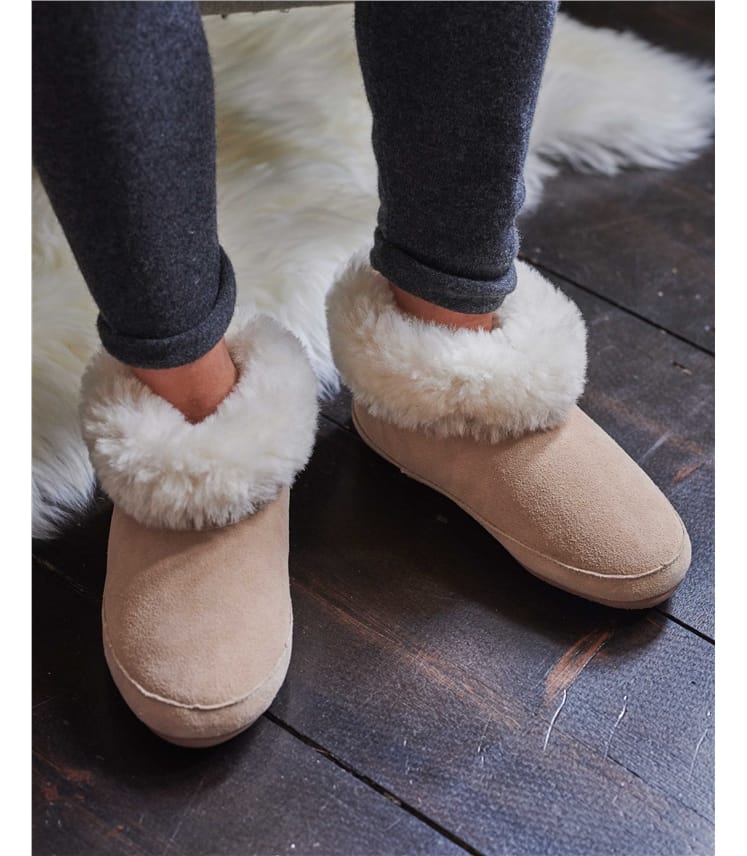 Beige | Sheepskin Slipper Boot | WoolOvers US