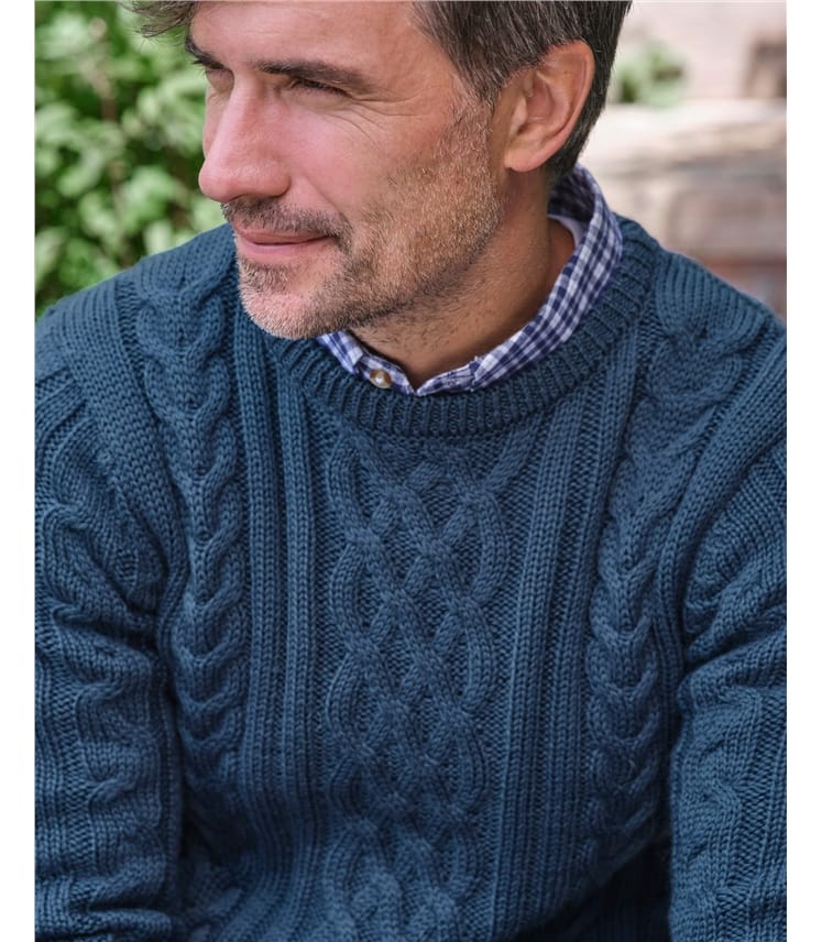 Pull irlandais à col rond - Homme - Pure Laine