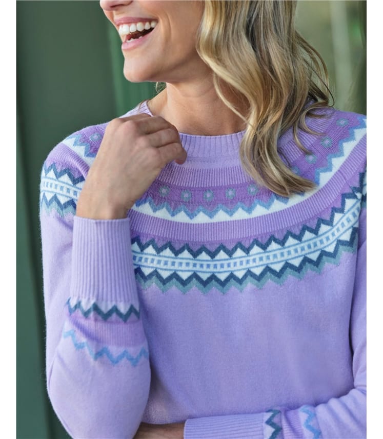 Fairisle Yoke Crew Neck Jumper
