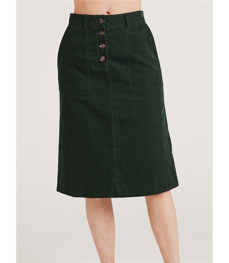 Milou Organic Cotton Corduroy Midi Skirt