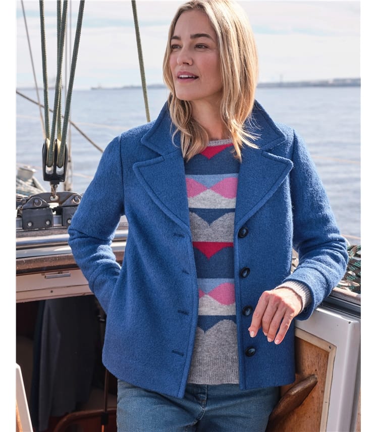 Manteau court doublé en laine