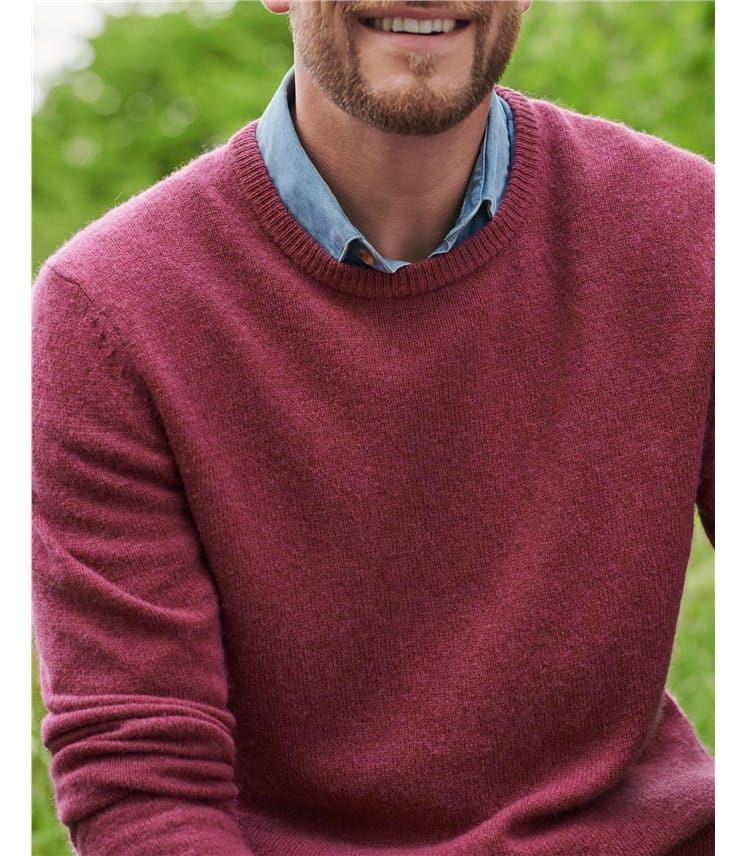 Pullover mit Rundhalsausschnitt aus Lammwolle für Herren