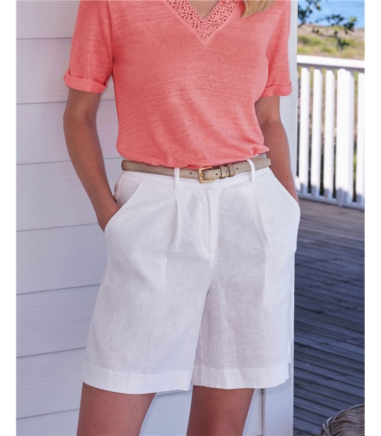Linen Pleat Shorts