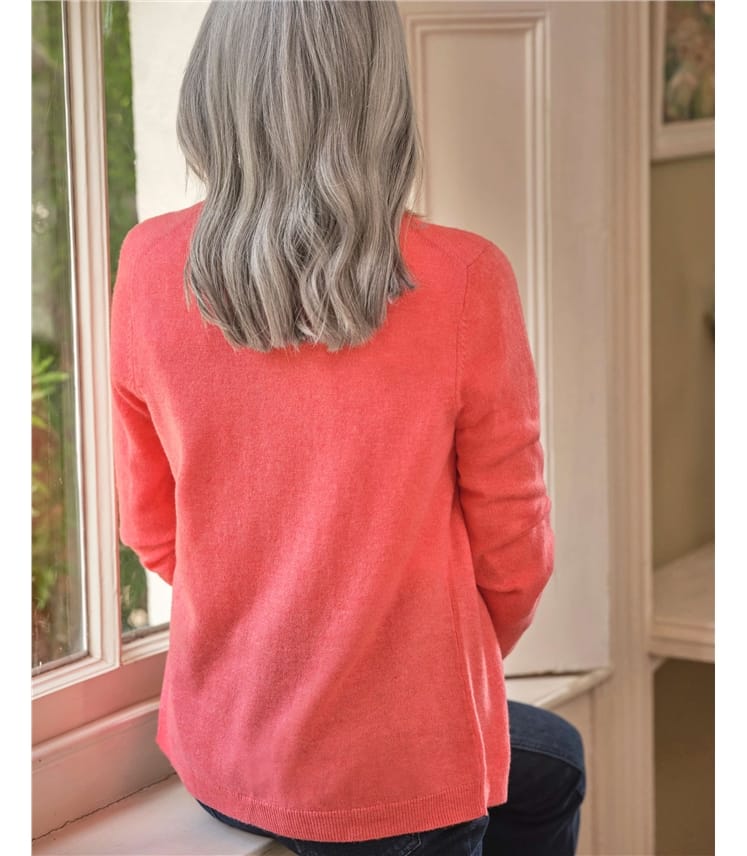 Cashmere Merino Classic V Neck Cardigan