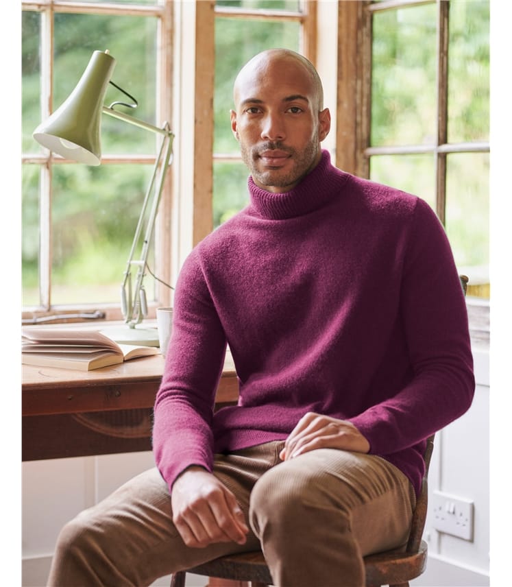 purple polo neck