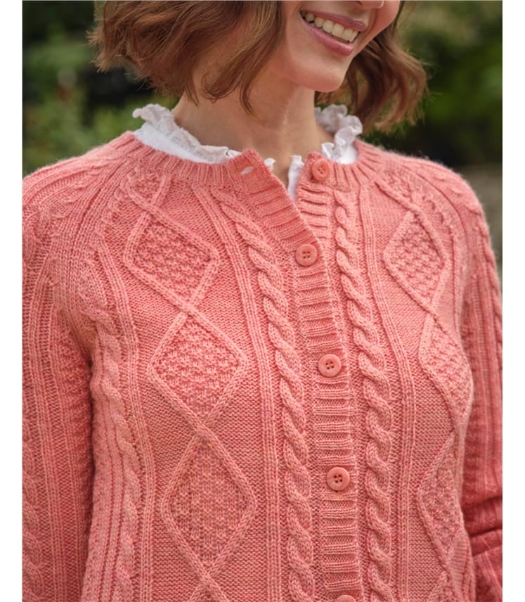 Cable Button Through Cardigan