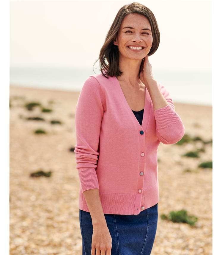 Organic Cotton Multi Button V Neck 