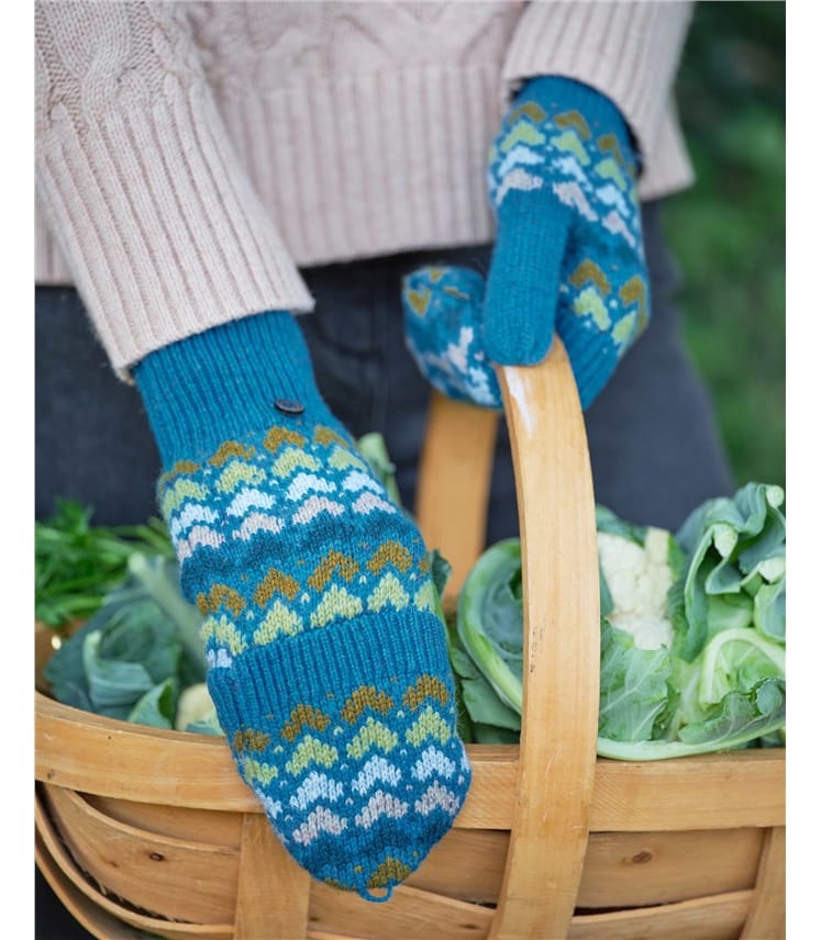 Heart Fairisle Capped Mitten