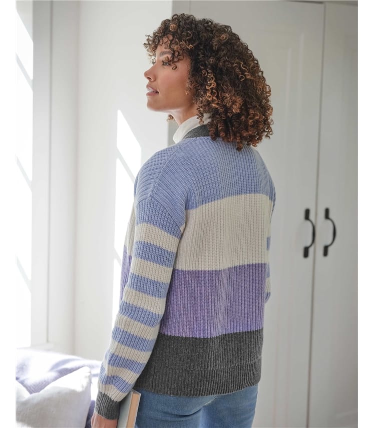 Colour Block and Stripe Cardigan