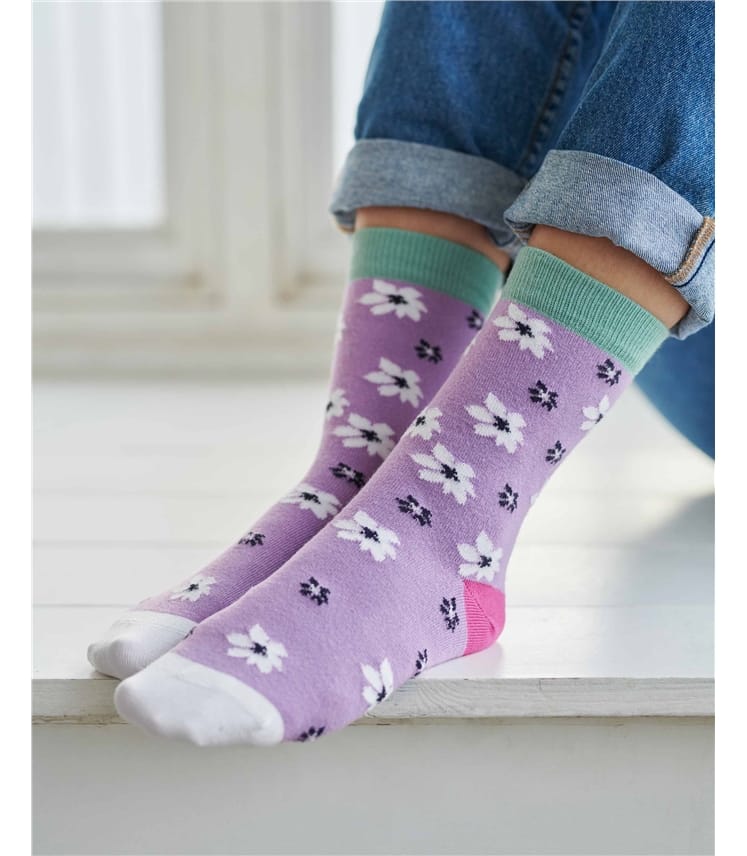 Womens Bamboo Floral Sock