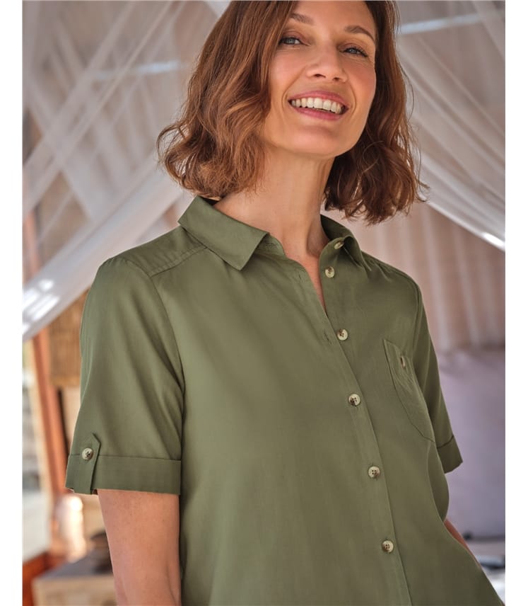 Boxy Tencel Utility Shirt