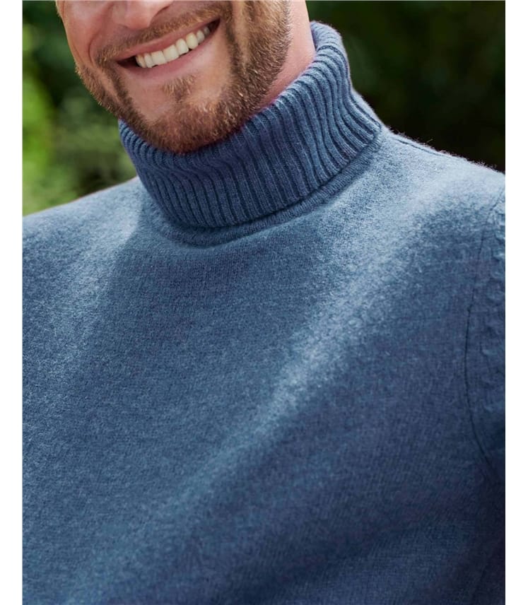Rollkragenpullover aus Lammwolle für Herren
