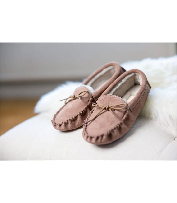 Womens Sheepskin Moccasin Slippers