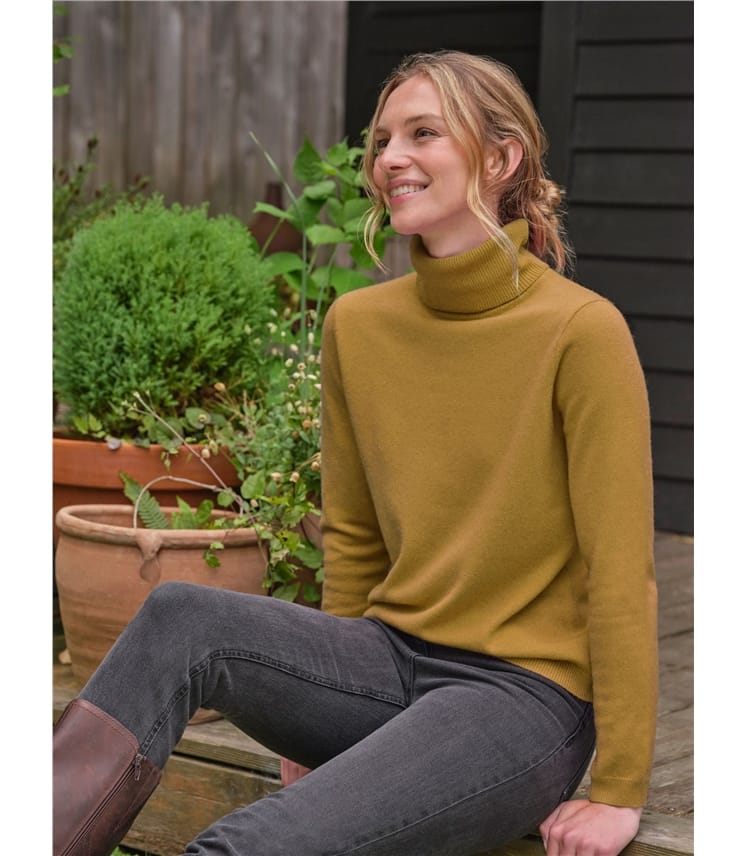 Rollkragenpullover aus Kaschmir und Merinowolle