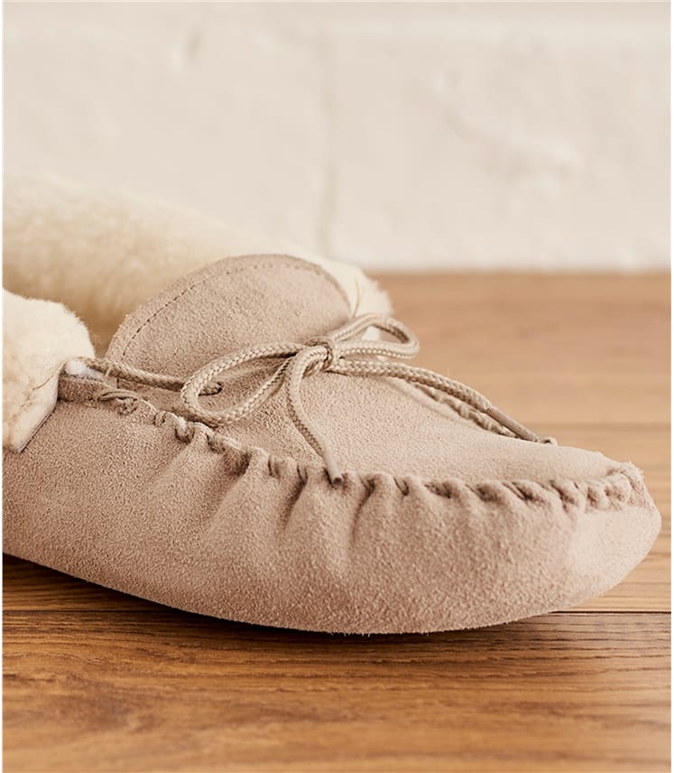 womens moccasin sheepskin slippers