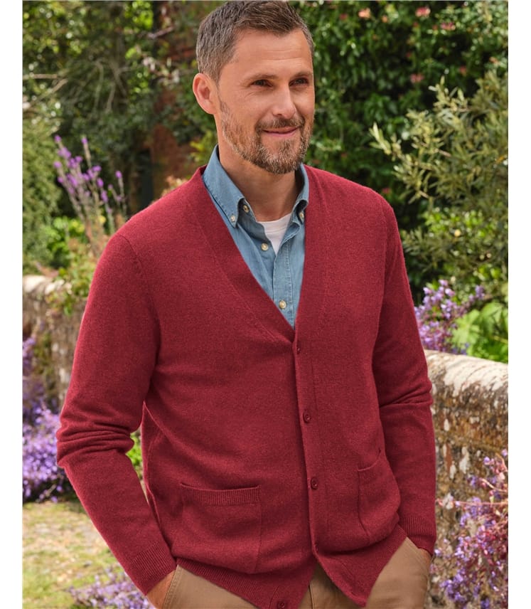 Cardigan à col V - Homme - Cachemire & Mérinos