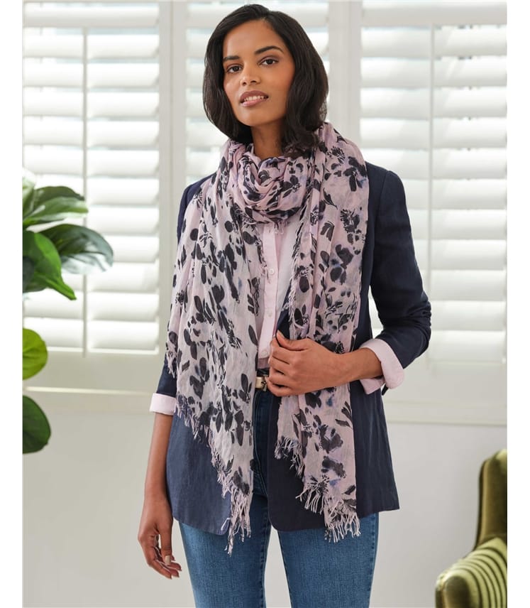 Watercolour Floral | Ultra Soft Printed Scarf | WoolOvers US