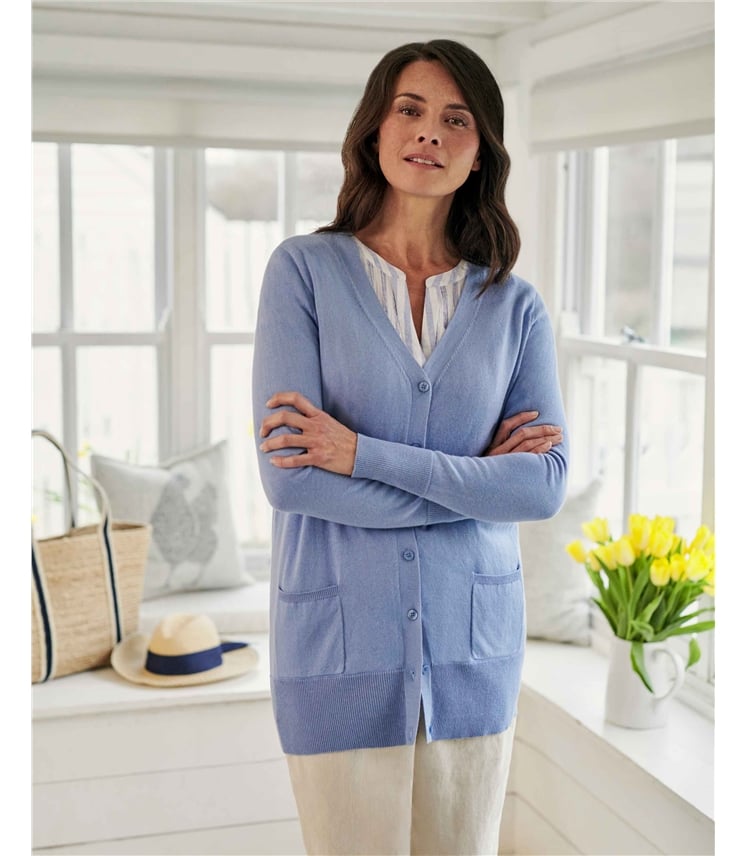 Silk and Cotton Long Cardigan