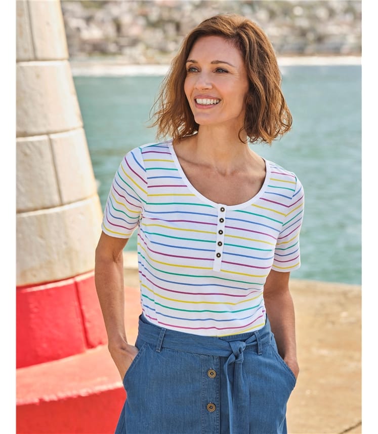 Pyjama Femme Essentials X Sofia Grainge - Ensemble Henley Manches Longues Taille Mi-haute
