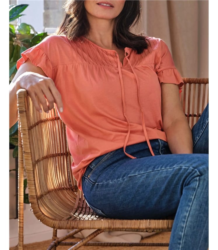 Arina Organic Cotton Yoke Tank Top