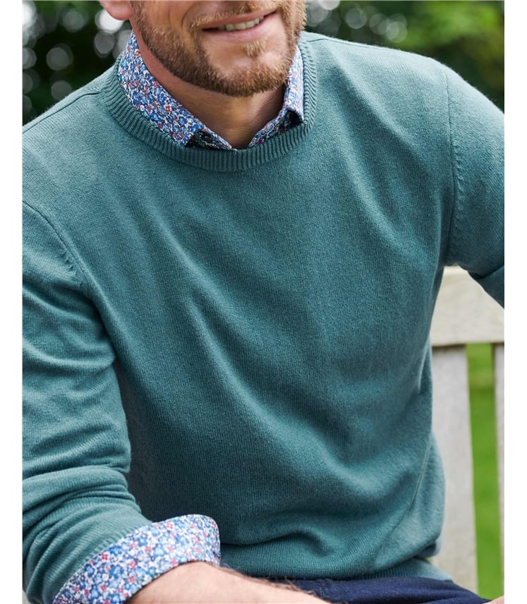 Pull à col rond - Homme - Cachemire & Mérinos