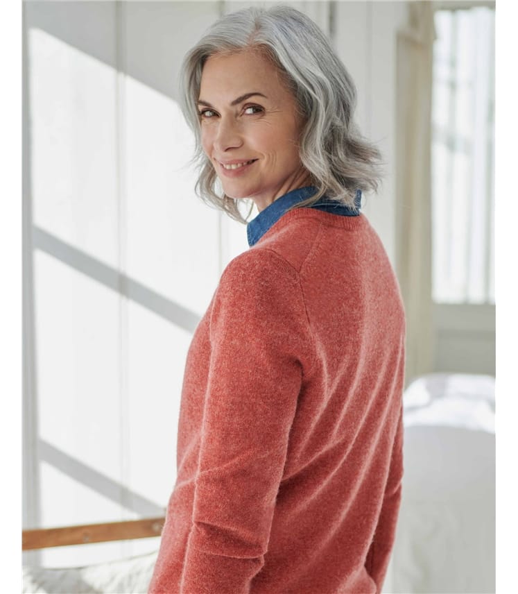 Pullover mit V-Ausschnitt aus Lammwolle für Damen