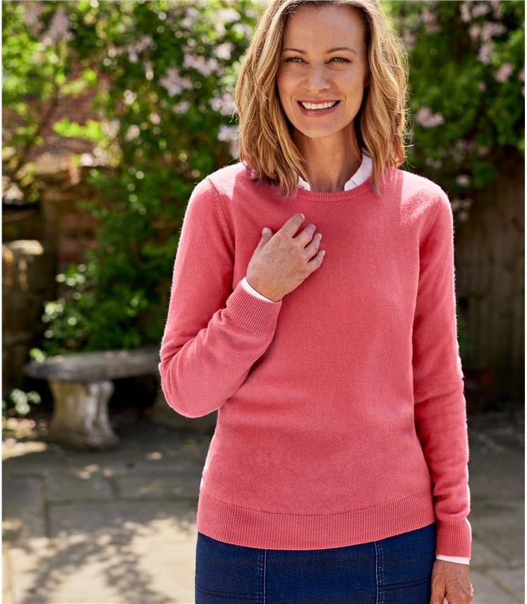 Cashmere and Merino Crew Neck Knitted Jumper
