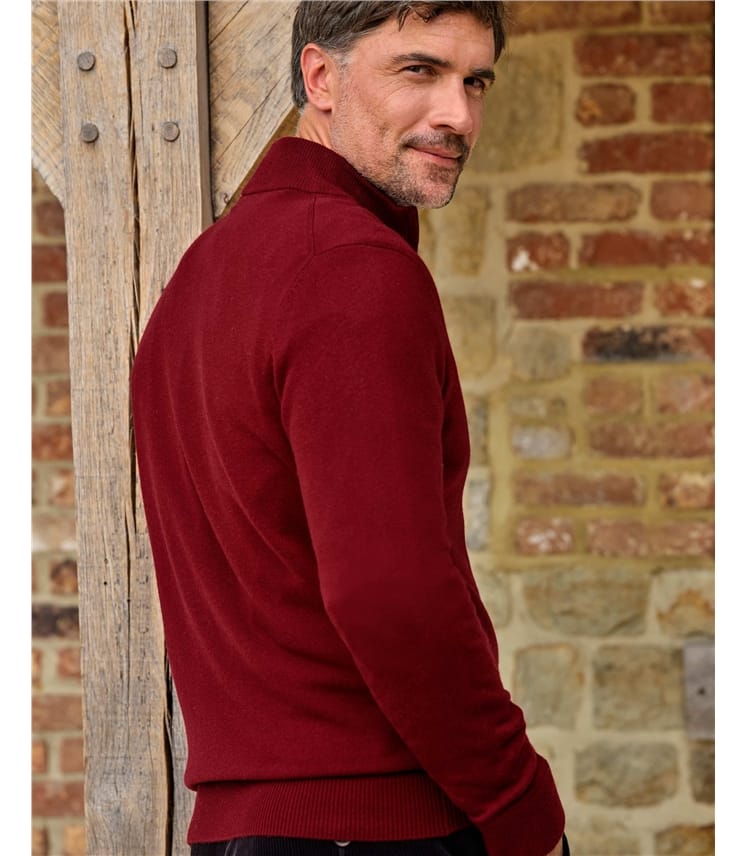 Cashmere and Merino Zip Neck Jumper