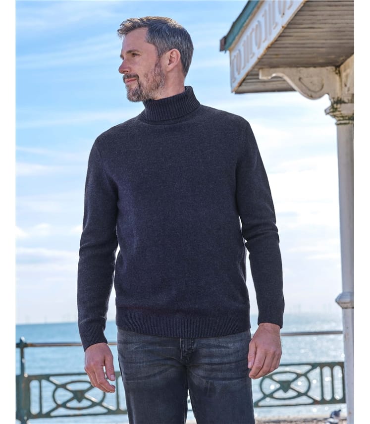 Rollkragenpullover aus Lammwolle für Herren