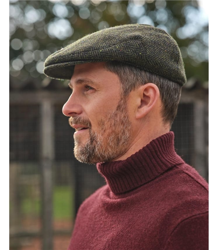 Forest Green Pure Wool | Mens Tweed Flat Cap