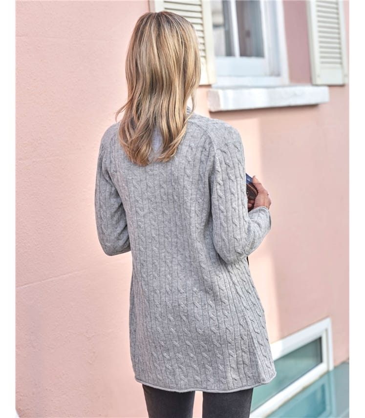 Cable Edge To Edge Cardigan