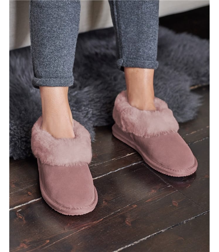 Womens Short Sheepskin Slipper Boot