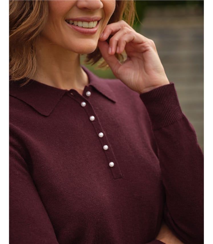 Polo en maille - Femme - Cachemire & Mérinos