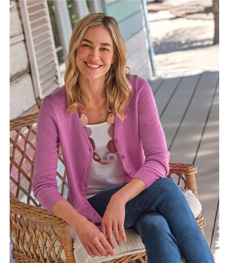 Cashmere Merino Classic V Neck Cardigan