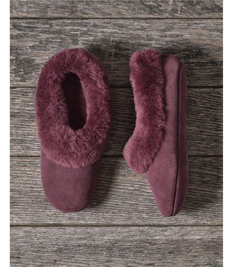 Sheepskin Collar Ballerina Slippers