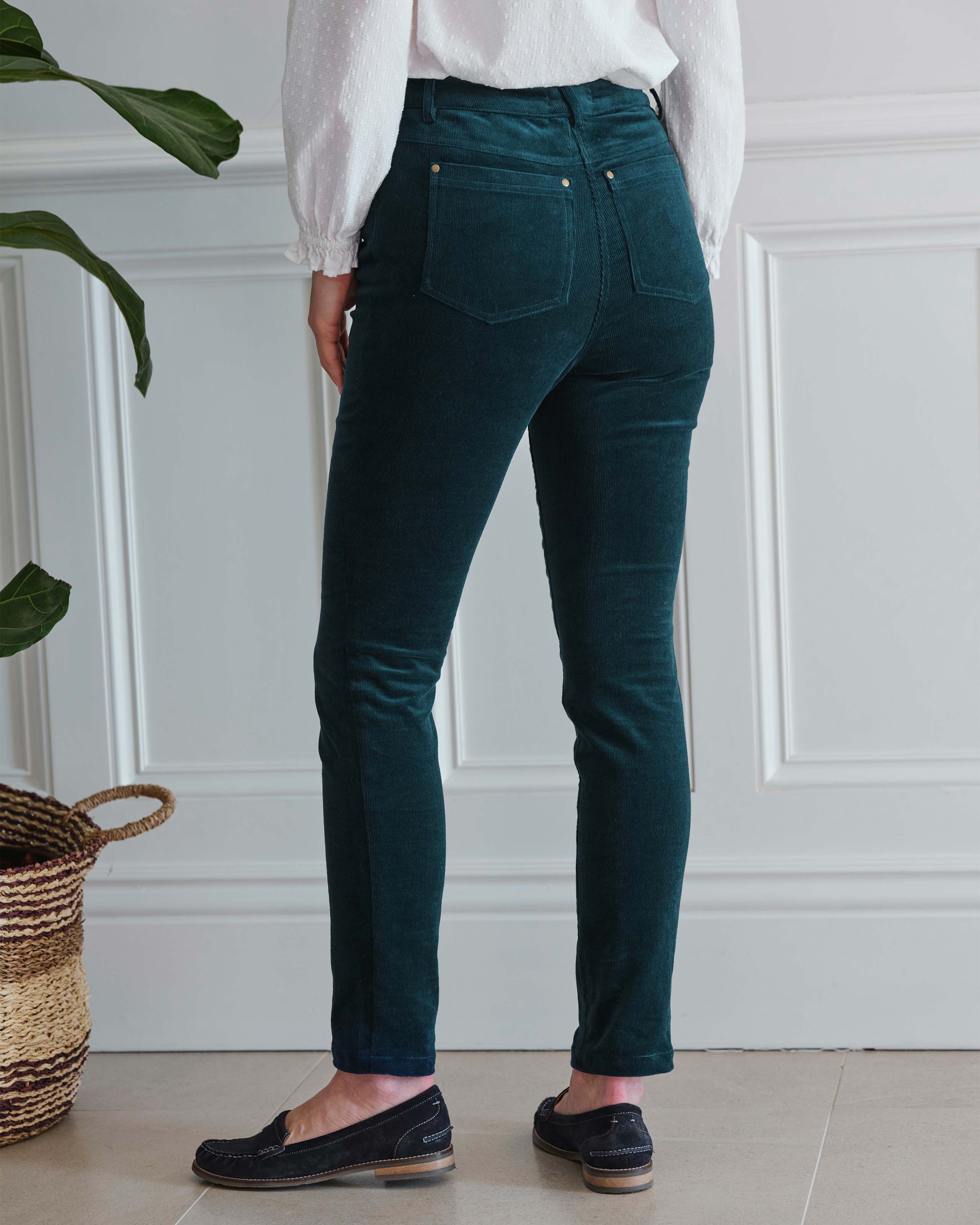 Rich Teal | Organic Cotton Cord Jeans | WoolOvers UK