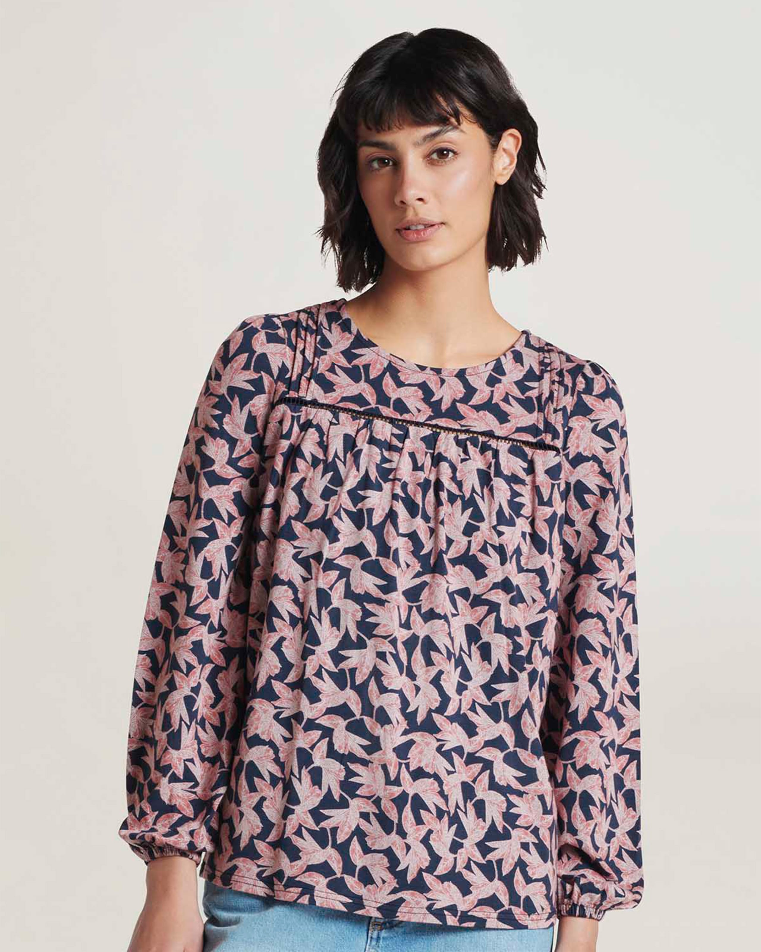 navy-thackery-lenzing-ecovero-printed-top-woolovers-uk