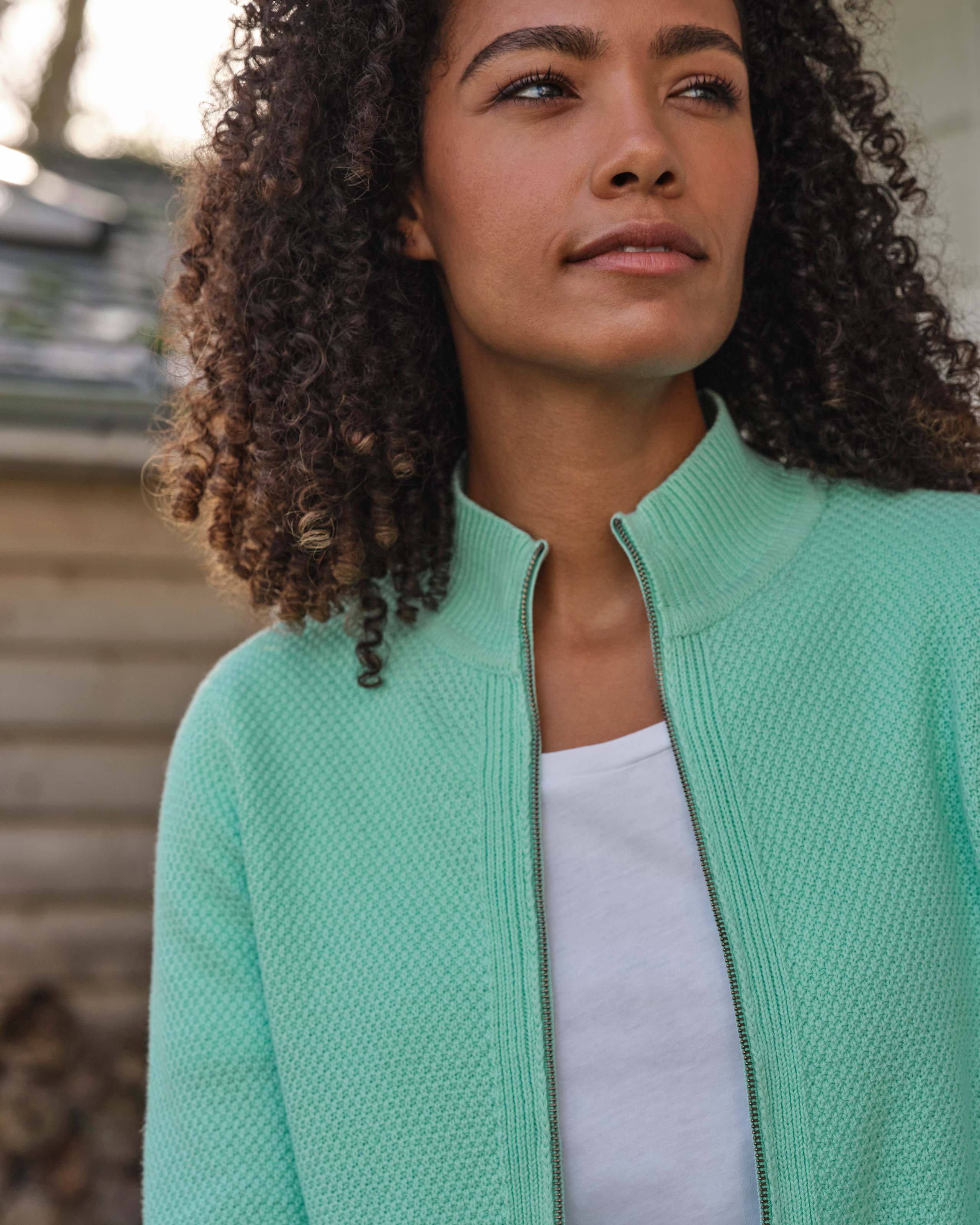 Moss Zip Knit Cardi main image 0
