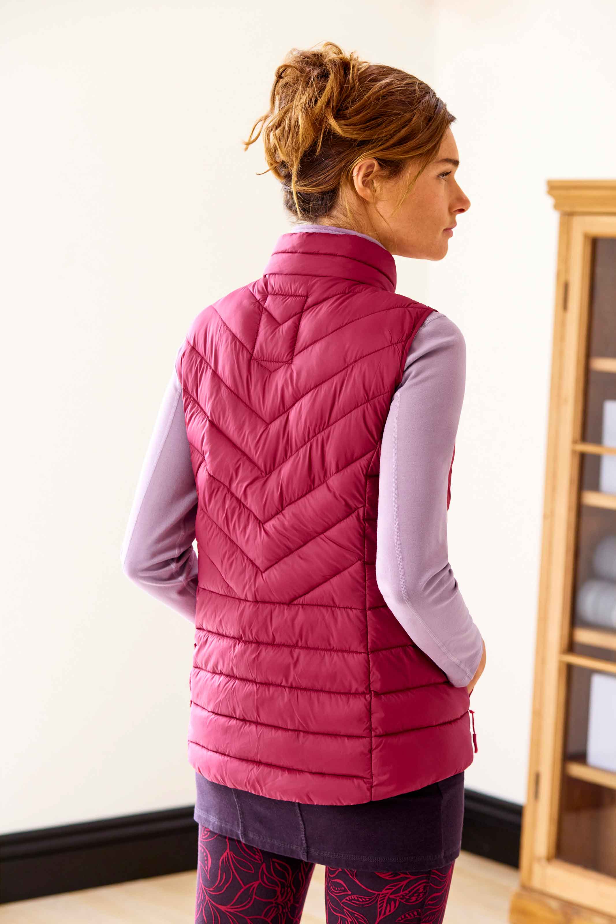 Cherry | Glen Puffer Gilet | WoolOvers UK