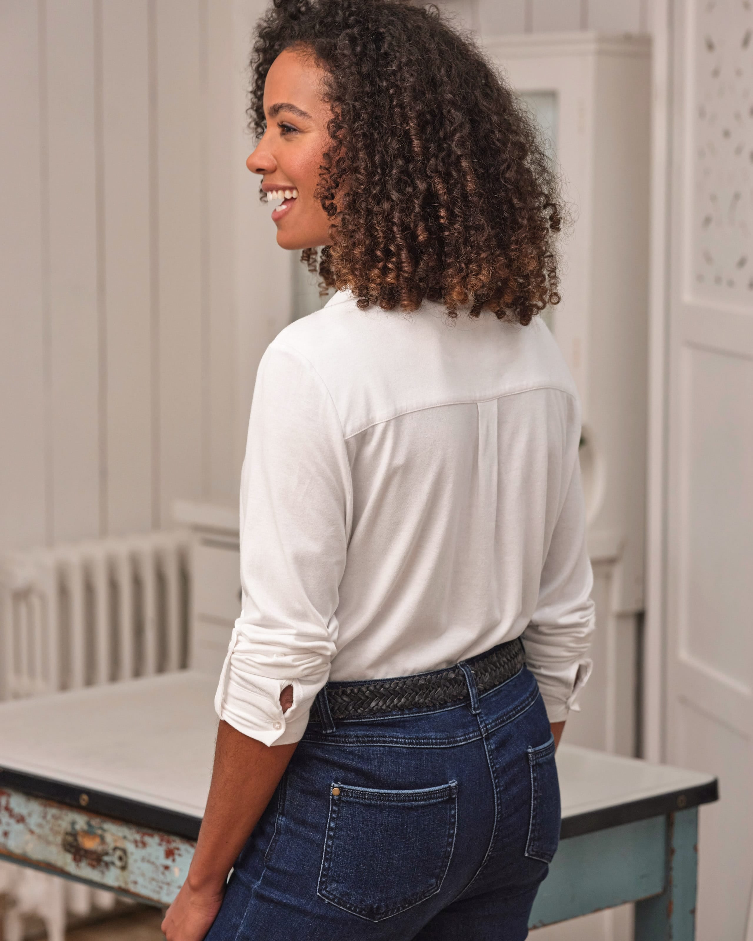 Jersey Mix Shirt - White main image 0