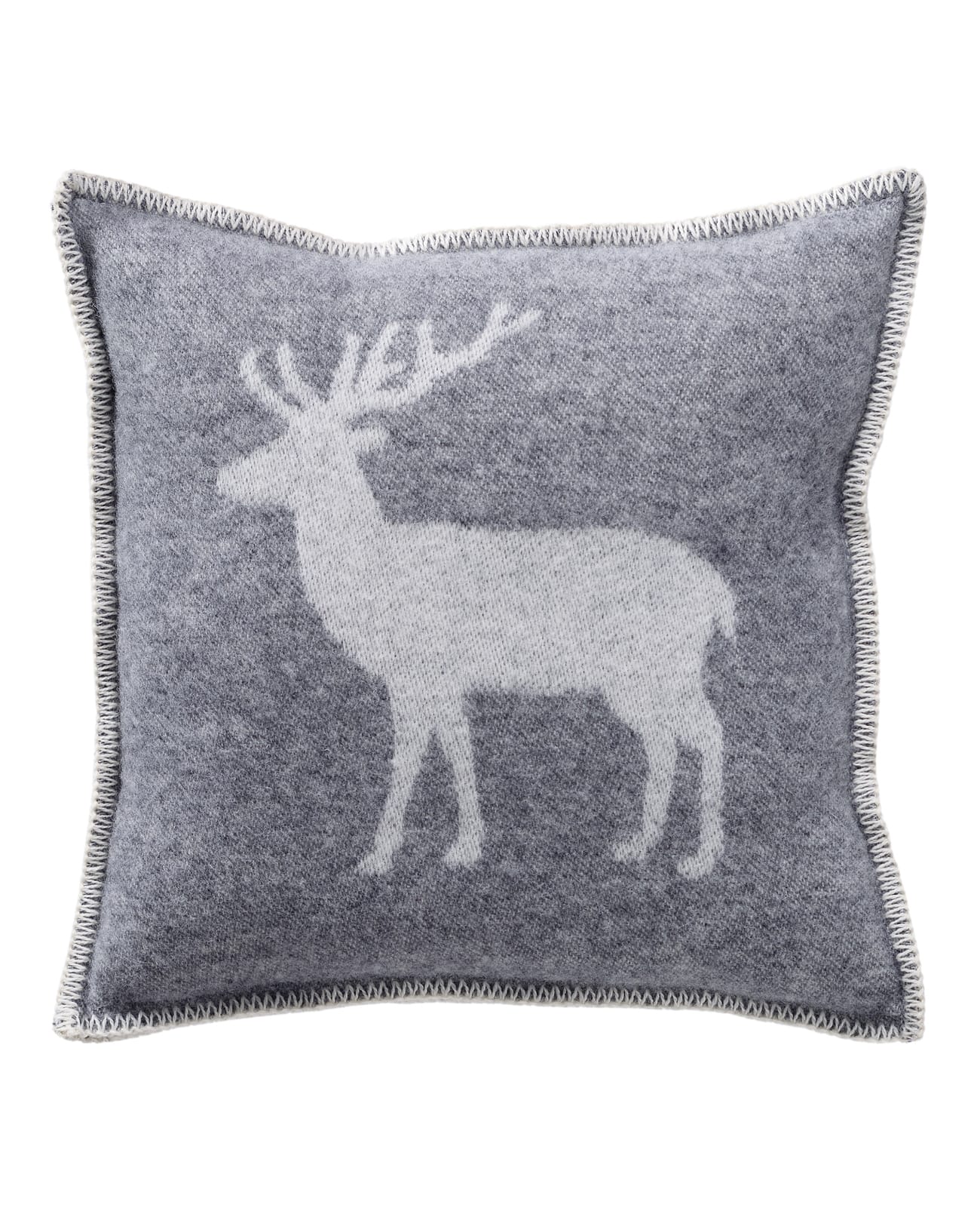 Soft Grey Deer Wool Festive Cushion Cover WoolOvers UK