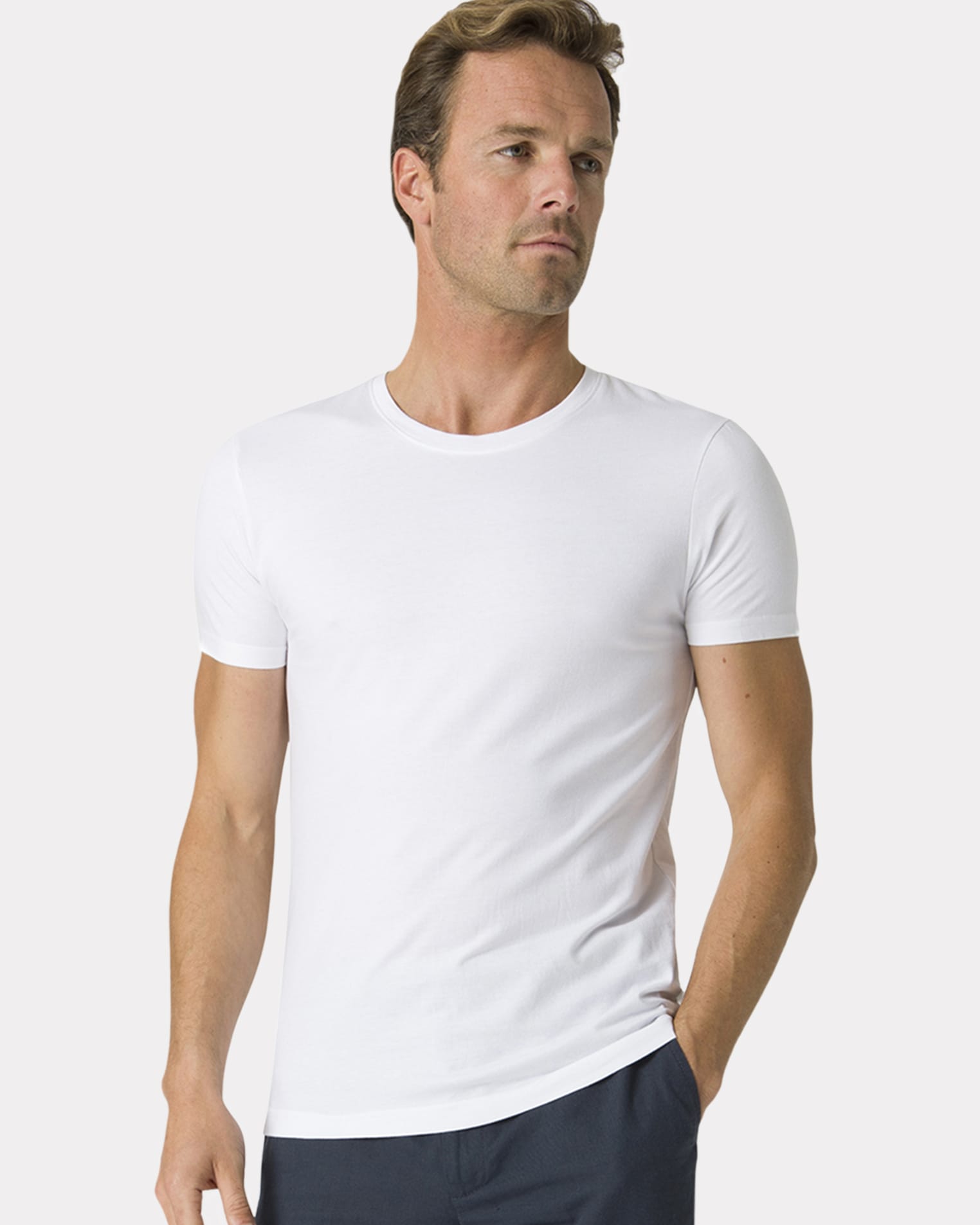 White | Dean Cotton T-Shirt | WoolOvers UK