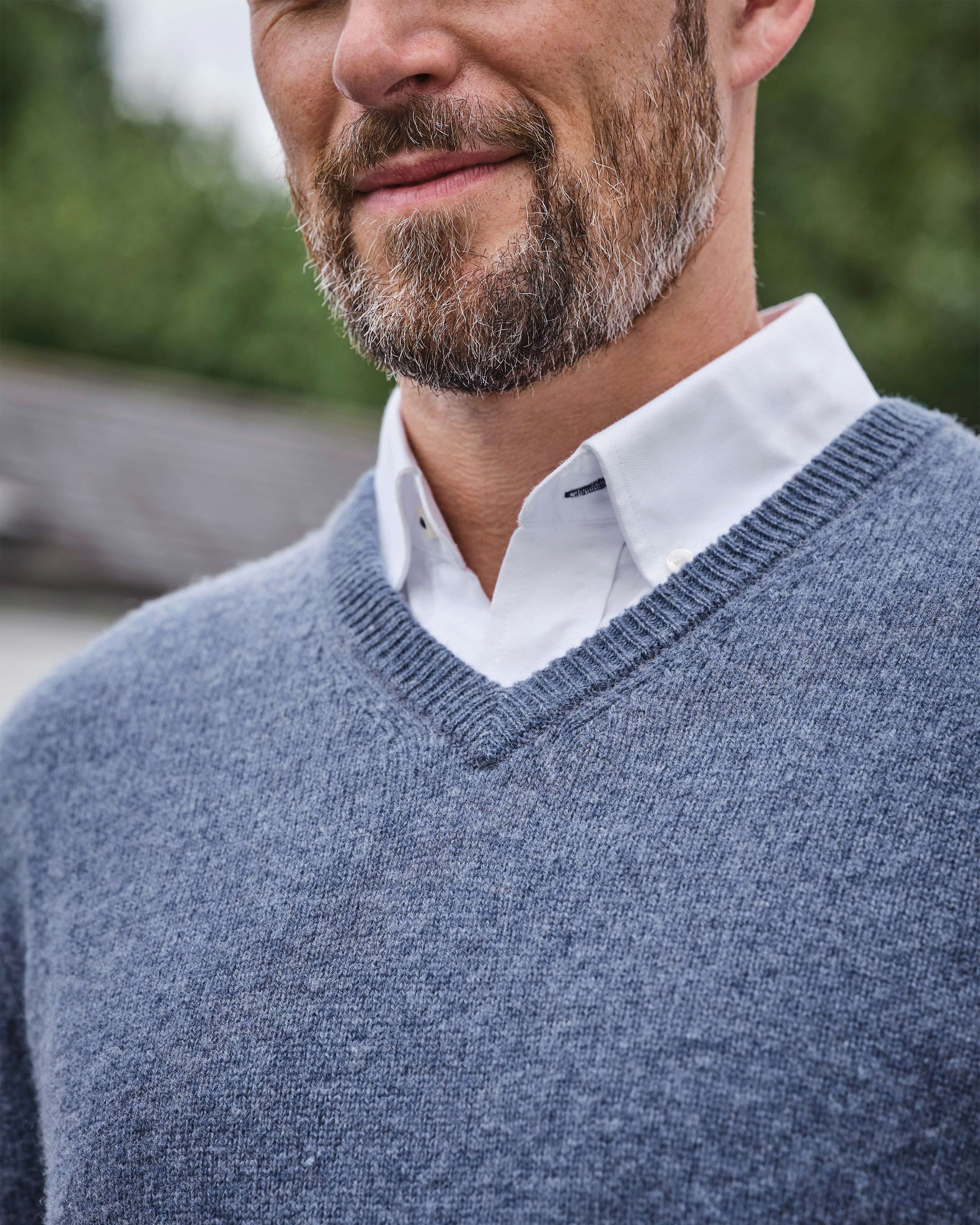 Blue Jeans Mens Lambswool V Neck Jumper WoolOvers UK