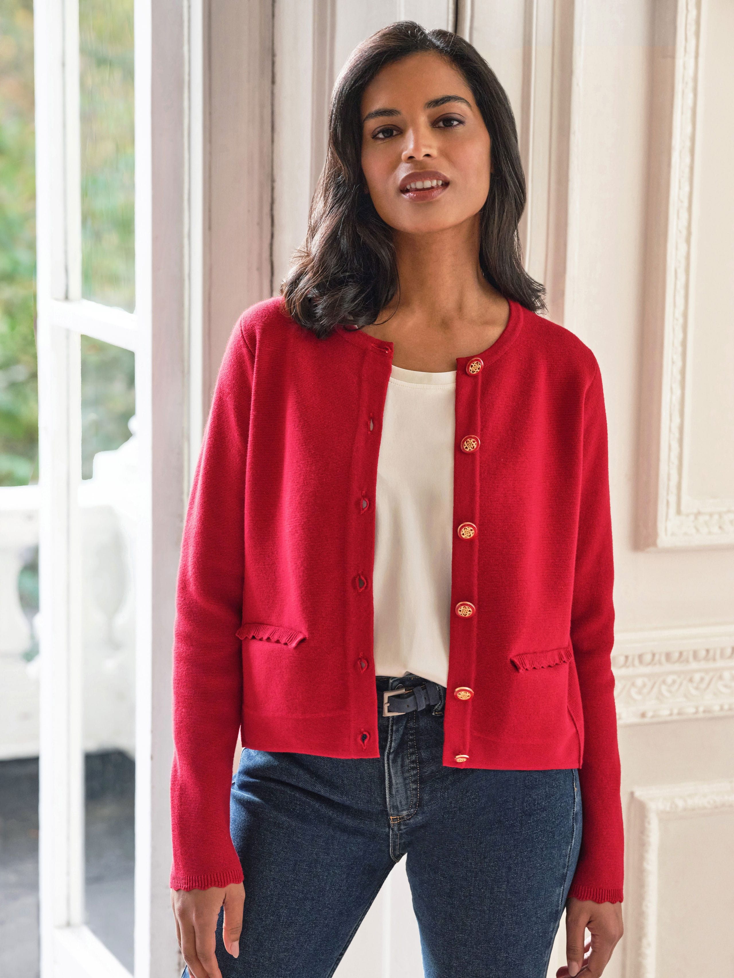 Red | Cotton Wool Milano Jacket | WoolOvers UK