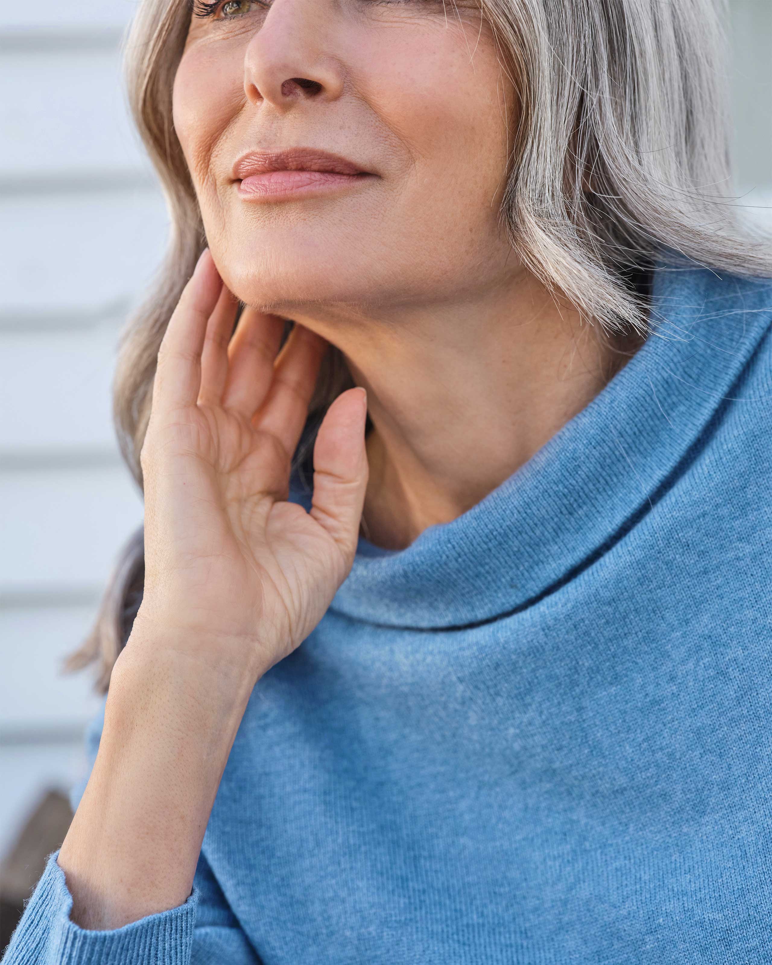 Thistle Blue | Jackie Roll Neck | WoolOvers US